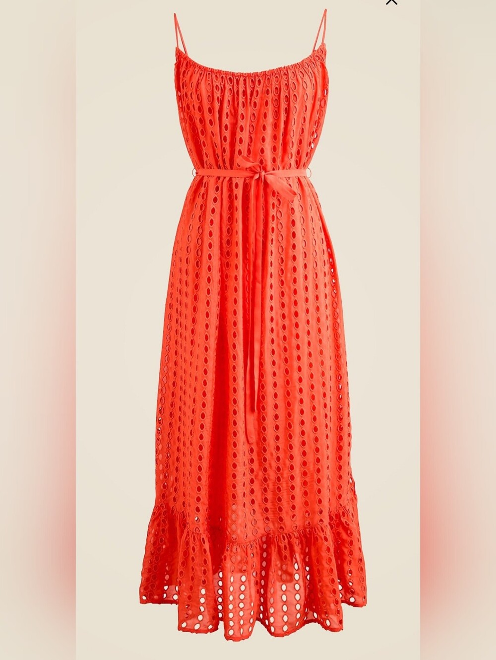 J. Crew Oval Eyelet Coral Dress Size L NWT
